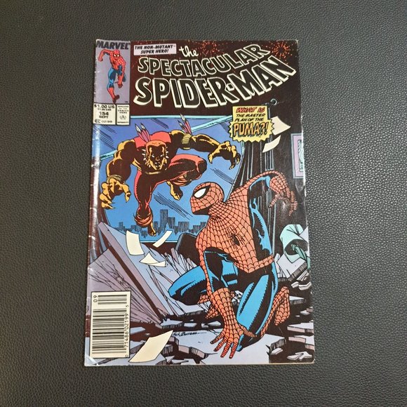 Marvel Other - Spectacular Spiderman Marvel Comic Book Sept 1989 Puma Collector Bagged Boarded